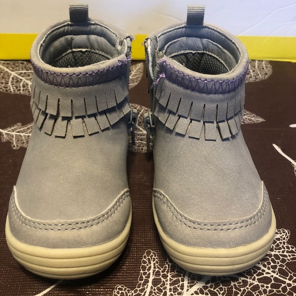 Stride Rite 360 Bianca Grey baby Fringe Bootie Size 3 Used - Picture 2 of 9